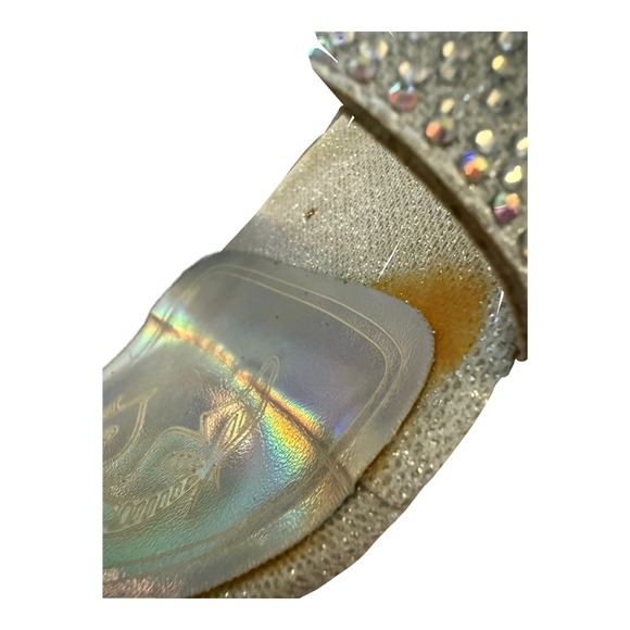 Pierre Dumas Silver Rhinestone Open Toe Heels Size 9.5 Womens Formal - Picture 8 of 8